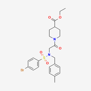 molecular formula C24H29BrN2O5S B4062912 1-[N-[(4-溴苯基)磺酰基]-N-(4-甲基苄基)甘氨酰]-4-哌啶甲酸乙酯 