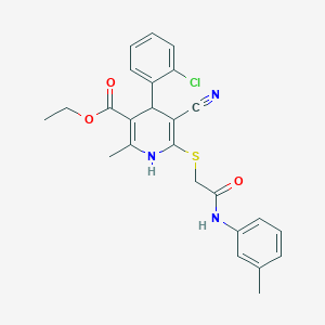 ethyl 4-(2-chlorophenyl)-5-cyano-2-methyl-6-({2-[(3-methylphenyl)amino]-2-oxoethyl}thio)-1,4-dihydro-3-pyridinecarboxylate
