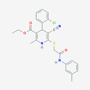 molecular formula C25H24ClN3O3S B4062913 ethyl 4-(2-chlorophenyl)-5-cyano-2-methyl-6-({2-[(3-methylphenyl)amino]-2-oxoethyl}thio)-1,4-dihydro-3-pyridinecarboxylate 