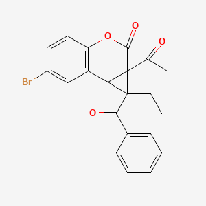 molecular formula C21H17BrO4 B4062918 1a-acetyl-1-benzoyl-6-bromo-1-ethyl-1a,7b-dihydrocyclopropa[c]chromen-2(1H)-one 