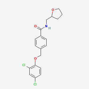 molecular formula C19H19Cl2NO3 B4062933 4-[(2,4-dichlorophenoxy)methyl]-N-(tetrahydro-2-furanylmethyl)benzamide 