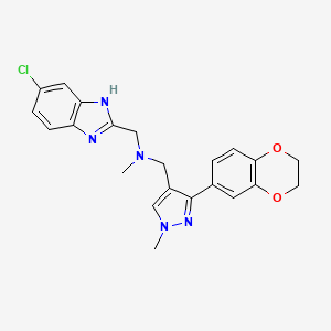 1-(5-chloro-1H-benzimidazol-2-yl)-N-{[3-(2,3-dihydro-1,4-benzodioxin-6-yl)-1-methyl-1H-pyrazol-4-yl]methyl}-N-methylmethanamine
