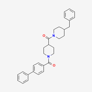 molecular formula C31H34N2O2 B4062942 4-benzyl-1-{[1-(4-biphenylylcarbonyl)-4-piperidinyl]carbonyl}piperidine 