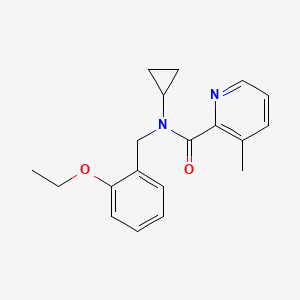 molecular formula C19H22N2O2 B4062949 N-环丙基-N-(2-乙氧基苄基)-3-甲基吡啶-2-甲酰胺 