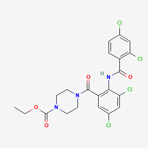 molecular formula C21H19Cl4N3O4 B4062956 ethyl 4-{3,5-dichloro-2-[(2,4-dichlorobenzoyl)amino]benzoyl}-1-piperazinecarboxylate 