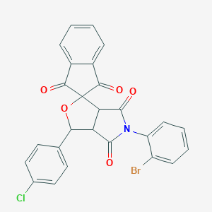 molecular formula C26H15BrClNO5 B406296 5-(2-bromophenyl)-1-(4-chlorophenyl)spiro[3a,6a-dihydro-1H-furo[3,4-c]pyrrole-3,2'-indene]-1',3',4,6-tetrone CAS No. 485389-04-6