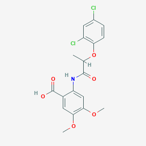 molecular formula C18H17Cl2NO6 B4062976 2-{[2-(2,4-dichlorophenoxy)propanoyl]amino}-4,5-dimethoxybenzoic acid 