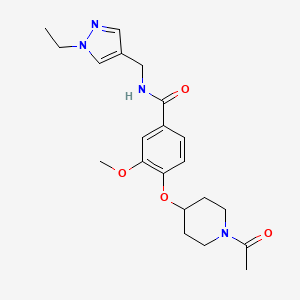 4-[(1-acetyl-4-piperidinyl)oxy]-N-[(1-ethyl-1H-pyrazol-4-yl)methyl]-3-methoxybenzamide