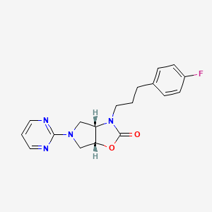 molecular formula C18H19FN4O2 B4062987 (3aS*,6aR*)-3-[3-(4-fluorophenyl)propyl]-5-(2-pyrimidinyl)hexahydro-2H-pyrrolo[3,4-d][1,3]oxazol-2-one 