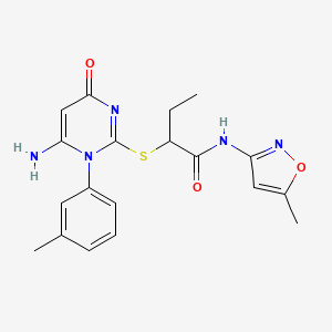 2-{[6-amino-1-(3-methylphenyl)-4-oxo-1,4-dihydro-2-pyrimidinyl]thio}-N-(5-methyl-3-isoxazolyl)butanamide