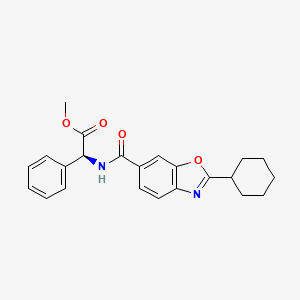 molecular formula C23H24N2O4 B4063014 methyl (2S)-{[(2-cyclohexyl-1,3-benzoxazol-6-yl)carbonyl]amino}(phenyl)acetate 