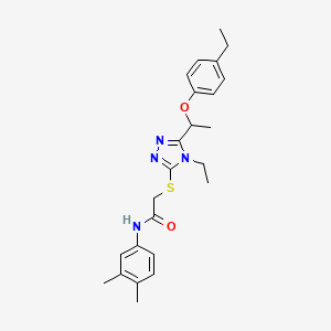 N-(3,4-dimethylphenyl)-2-({4-ethyl-5-[1-(4-ethylphenoxy)ethyl]-4H-1,2,4-triazol-3-yl}sulfanyl)acetamide