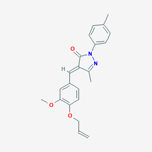 molecular formula C22H22N2O3 B406304 4-[4-(allyloxy)-3-methoxybenzylidene]-5-methyl-2-(4-methylphenyl)-2,4-dihydro-3H-pyrazol-3-one 