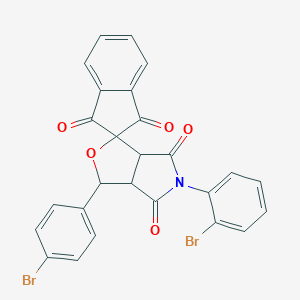 molecular formula C26H15Br2NO5 B406305 5-(2-bromophenyl)-3-(4-bromophenyl)-3a,6a-dihydrospiro[furo[3,4-c]pyrrole-1,2'-indene]-1',3',4,6(3H,5H)-tetrone 