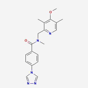 N-[(4-methoxy-3,5-dimethylpyridin-2-yl)methyl]-N-methyl-4-(4H-1,2,4-triazol-4-yl)benzamide