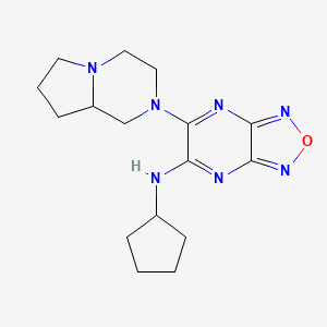 molecular formula C16H23N7O B4063067 N-环戊基-6-(六氢吡咯并[1,2-a]吡嗪-2(1H)-基)[1,2,5]恶二唑并[3,4-b]吡嗪-5-胺 