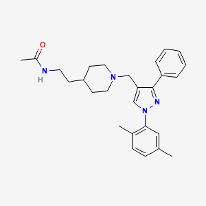 N-[2-(1-{[1-(2,5-dimethylphenyl)-3-phenyl-1H-pyrazol-4-yl]methyl}-4-piperidinyl)ethyl]acetamide