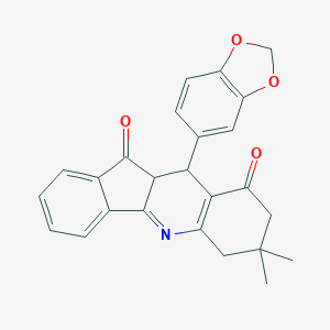 molecular formula C25H21NO4 B406309 10-(1,3-benzodioxol-5-yl)-7,7-dimethyl-7,8,10,10a-tetrahydro-6H-indeno[1,2-b]quinoline-9,11-dione 