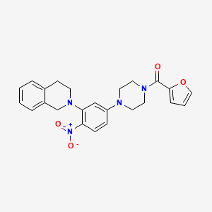 molecular formula C24H24N4O4 B4063097 2-{5-[4-(2-呋喃酰)-1-哌嗪基]-2-硝基苯基}-1,2,3,4-四氢异喹啉 