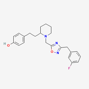 4-[2-(1-{[3-(3-fluorobenzyl)-1,2,4-oxadiazol-5-yl]methyl}-2-piperidinyl)ethyl]phenol