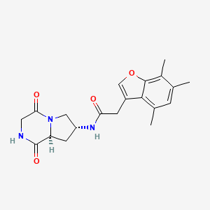 molecular formula C20H23N3O4 B4063120 N-[(7R,8aS)-1,4-dioxooctahydropyrrolo[1,2-a]pyrazin-7-yl]-2-(4,6,7-trimethyl-1-benzofuran-3-yl)acetamide 