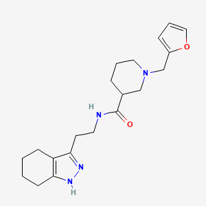 molecular formula C20H28N4O2 B4063148 1-(2-furylmethyl)-N-[2-(4,5,6,7-tetrahydro-2H-indazol-3-yl)ethyl]piperidine-3-carboxamide 