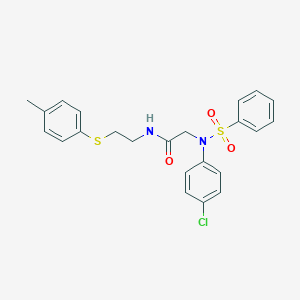 molecular formula C23H23ClN2O3S2 B406316 2-[(4-chlorophenyl)(phenylsulfonyl)amino]-N-{2-[(4-methylphenyl)sulfanyl]ethyl}acetamide 