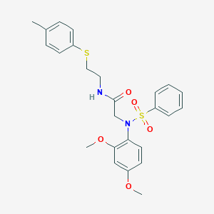 2-[N-(benzenesulfonyl)-2,4-dimethoxyanilino]-N-[2-(4-methylphenyl)sulfanylethyl]acetamide