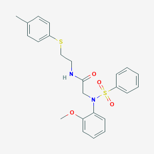 molecular formula C24H26N2O4S2 B406319 2-[[2-(methyloxy)phenyl](phenylsulfonyl)amino]-N-{2-[(4-methylphenyl)sulfanyl]ethyl}acetamide 