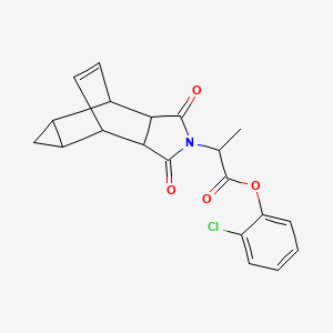 molecular formula C20H18ClNO4 B4063193 2-chlorophenyl 2-(3,5-dioxo-4-azatetracyclo[5.3.2.0~2,6~.0~8,10~]dodec-11-en-4-yl)propanoate 