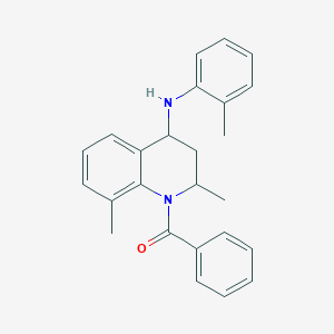 molecular formula C25H26N2O B406320 [2,8-dimethyl-4-(2-methylanilino)-3,4-dihydro-2H-quinolin-1-yl]-phenylmethanone CAS No. 331640-16-5