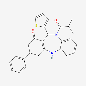 molecular formula C27H26N2O2S B4063210 10-isobutyryl-3-phenyl-11-(2-thienyl)-2,3,4,5,10,11-hexahydro-1H-dibenzo[b,e][1,4]diazepin-1-one 