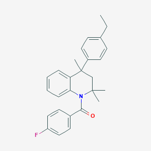 molecular formula C27H28FNO B406323 4-(4-Ethylphenyl)-1-(4-fluorobenzoyl)-2,2,4-trimethyl-1,2,3,4-tetrahydroquinoline CAS No. 309265-55-2
