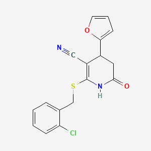 2-[(2-chlorobenzyl)thio]-4-(2-furyl)-6-oxo-1,4,5,6-tetrahydro-3-pyridinecarbonitrile