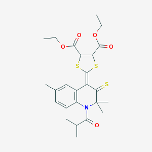 Diethyl 2-[2,2,6-trimethyl-1-(2-methylpropanoyl)-3-sulfanylidenequinolin-4-ylidene]-1,3-dithiole-4,5-dicarboxylate