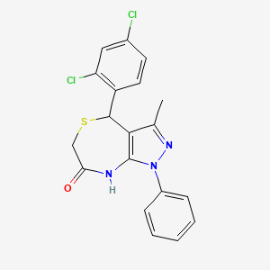 molecular formula C19H15Cl2N3OS B4063250 4-(2,4-dichlorophenyl)-3-methyl-1-phenyl-4,8-dihydro-1H-pyrazolo[3,4-e][1,4]thiazepin-7(6H)-one 