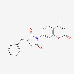 molecular formula C21H17NO4 B4063257 3-benzyl-1-(4-methyl-2-oxo-2H-chromen-7-yl)-2,5-pyrrolidinedione 