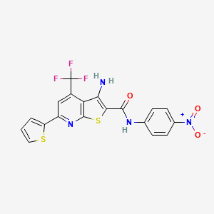 molecular formula C19H11F3N4O3S2 B4063258 3-amino-N-(4-nitrophenyl)-6-(2-thienyl)-4-(trifluoromethyl)thieno[2,3-b]pyridine-2-carboxamide CAS No. 361198-40-5