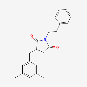 molecular formula C21H23NO2 B4063259 3-(3,5-dimethylbenzyl)-1-(2-phenylethyl)-2,5-pyrrolidinedione 