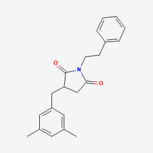 molecular formula C21H23NO2 B4063259 3-(3,5-二甲苯甲基)-1-(2-苯乙基)-2,5-吡咯烷二酮 