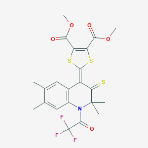 Dimethyl 2-[2,2,6,7-tetramethyl-3-sulfanylidene-1-(2,2,2-trifluoroacetyl)quinolin-4-ylidene]-1,3-dithiole-4,5-dicarboxylate