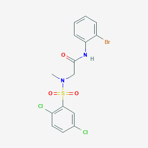 molecular formula C15H13BrCl2N2O3S B4063266 N~1~-(2-溴苯基)-N~2~-[(2,5-二氯苯基)磺酰基]-N~2~-甲基甘氨酰胺 