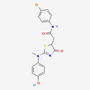 N-(4-bromophenyl)-2-{2-[(4-hydroxyphenyl)(methyl)amino]-4-oxo-4,5-dihydro-1,3-thiazol-5-yl}acetamide