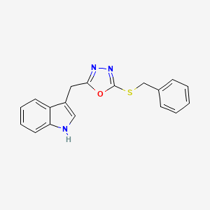 3-{[5-(benzylthio)-1,3,4-oxadiazol-2-yl]methyl}-1H-indole