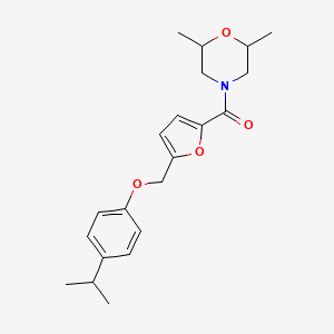 molecular formula C21H27NO4 B4063322 4-{5-[(4-isopropylphenoxy)methyl]-2-furoyl}-2,6-dimethylmorpholine 