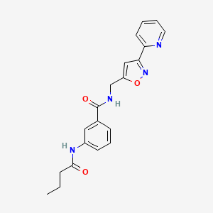 molecular formula C20H20N4O3 B4063328 3-(丁酰氨基)-N-[(3-吡啶-2-基异恶唑-5-基)甲基]苯甲酰胺 