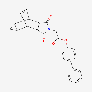 4-biphenylyl (3,5-dioxo-4-azatetracyclo[5.3.2.0~2,6~.0~8,10~]dodec-11-en-4-yl)acetate