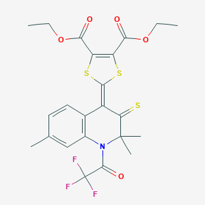 Diethyl 2-[2,2,7-trimethyl-3-sulfanylidene-1-(2,2,2-trifluoroacetyl)quinolin-4-ylidene]-1,3-dithiole-4,5-dicarboxylate