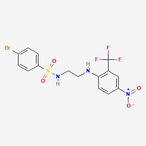 molecular formula C15H13BrF3N3O4S B4063346 4-溴-N-(2-{[4-硝基-2-(三氟甲基)苯基]氨基}乙基)苯磺酰胺 