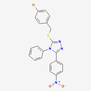 3-[(4-bromobenzyl)thio]-5-(4-nitrophenyl)-4-phenyl-4H-1,2,4-triazole